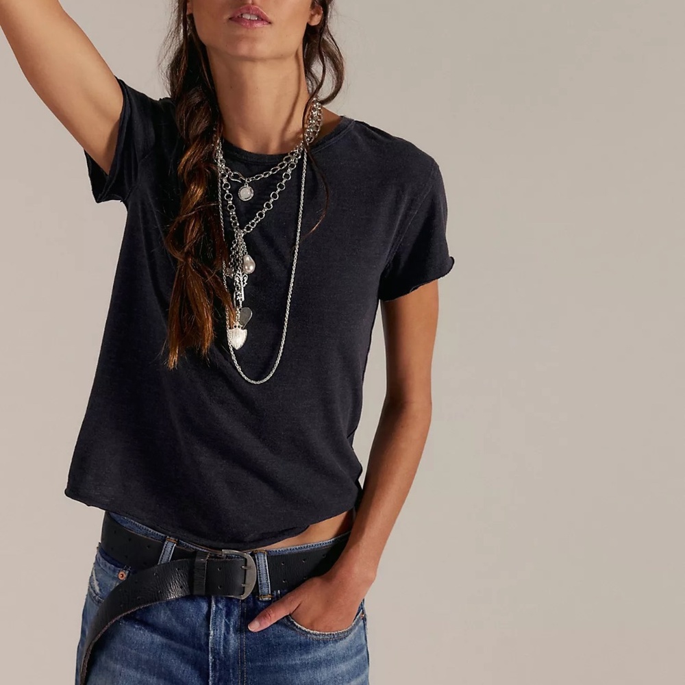 Free People We The Free Nova Tee Black Size Small